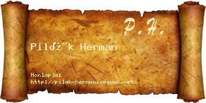 Pilák Herman névjegykártya